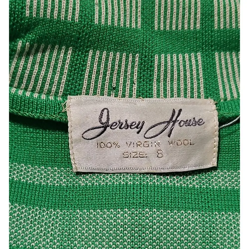Jersey House Wool Sweater Jacket Womens 8 Retro 70s Mod Vintage